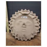 Vintage ROBBINS Aluminum Jumping Large Mouth Bass Fish Weathervane - 30in T x 19.5in W - and Terra Cotta Sun Patio Wall Decor - 14in D