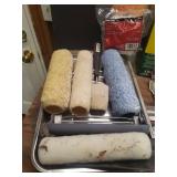 Wagner Power Painter, NIP Plastic Sheeting/Drop Cloth, Extra Large Fabric Drop Cloth, Paint Rollers Handles & Various Rollers, & Metal Paint Pan