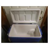 Coleman Cooler with Wheels & Pulling Handle, and LARGE Igloo Cooler with Reach in Door - Split on Top