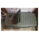 Coleman Cooler with Wheels & Pulling Handle, and LARGE Igloo Cooler with Reach in Door - Split on Top