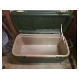 Coleman Cooler with Wheels & Pulling Handle, and LARGE Igloo Cooler with Reach in Door - Split on Top