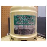 Vintage WHITE MOUNTAIN Electric Ice Cream Freezer - with Rock Salt, Measuring Cup, and Vintage Recipes