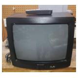 Small SHARP Television with Remote & Heavy Metal Space Saver Wall Bracket Holder, and Extra Heavy Metal Wall Bracket TV Holder