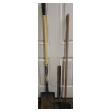 Heavy Duty Transfer Shovel, Long Handle Spade, and Sledge Hammer