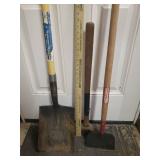 Heavy Duty Transfer Shovel, Long Handle Spade, and Sledge Hammer