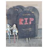 Collection of Fall & Halloween Yard Decor with Tub