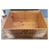 ANTIQUE Stamped Wood "Black & White" Blended Scotch Whiskey12 Bottle Crate - James Buchanan & Co. Ltd. Glascow, Scotland -  17in L x 11.75in D x 9in T