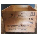 ANTIQUE Stamped Wood "Black & White" Blended Scotch Whiskey12 Bottle Crate - James Buchanan & Co. Ltd. Glascow, Scotland -  17in L x 11.75in D x 9in T