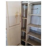 Extra Large Antique Painted Wood 2 Door Storage Cabinet with Original Latch & Hinges - 46.5in W x 11.5in D x 72in T