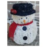 Holiday Lawn Decor: Light Up Trees - Work, Snowman, Set of NIP Solar Lights, and Santa Stop Here Yard Stake