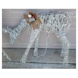 Holiday Lawn Decor - Set of 3 Lighted Silver Glitter Deer - All Work! -  Buck is 47in T