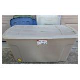 Extra Large Rubbermaid Storage Tub on Wheels with Lid, Sterilite 22 Gallon Tub with Lid, and 11 Various Extra Tub Lids