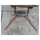 Vintage Mid-Century HOMECREST Copper Painted Metal Frame Swivel Rocker Lounge Chair with Original Removeable Vinyl Cushion - 27in W x 24in D x 33in T Back