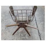 Vintage Mid-Century HOMECREST Copper Painted Metal Frame Swivel Rocker Lounge Chair with Original Removeable Vinyl Cushion - 27in W x 24in D x 33in T Back