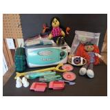 Vintage Easy Bake Oven with Accessories, 2 Fabric Dolls, and Mesh Backpack