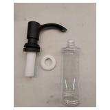 SAMODRA Built in Kitchen Sink Soap Dispenser (Matte Black) with 13 oz Large PET Lotion Bottle, Refill from Top