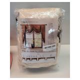 ELKCA Thick Chenille Curtains Valance for Living Room Beige Waterfall Valance for Bedroom, Rod Pocket (Beige, W138 Inch, 1 Panel)