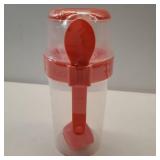 Red Portable Salad Cup Overnight Oats Breakfast On the Go Take and Go Yogurt Container with Spoon for School, Work, Gym, Travel