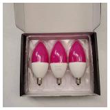 LOHAS Purple Candelabra Light Bulbs E12, 6W Purple LED Bulb 60 Watt Equivalent, B10 Chandelier Candle Bulbs, Type B Ceiling Fan Bulbs, Non-Dimmable, Christmas Decoration for Home, 3 Pack