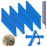48 Pieces Hair Perm Rods Short Cold Wave Rods Plastic Perming Irons Hair Curling Rollers Curlers with Steel Pintail Comb Rat Tail Comb for Hairdressing Styling Supplies(0.35 Inch,Blue and Dark Blue)