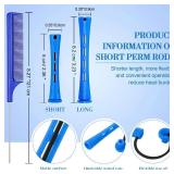 48 Pieces Hair Perm Rods Short Cold Wave Rods Plastic Perming Irons Hair Curling Rollers Curlers with Steel Pintail Comb Rat Tail Comb for Hairdressing Styling Supplies(0.35 Inch,Blue and Dark Blue)