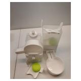 Rabbit Gravity Auto Feeder Set 35oz Hanging Automatic Food Water Dispenser Cage Automatic Feeder Set for Rabbit Chinchilla Guinea Pig Hedgehog Ferret Kitty Puppy (Green)