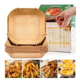 Air Fryer Disposable Paper Liners, 125 Pcs Parchment Cooking Non-Stick Liner for Air Fryer, Microwave Oven, Frying Pan, 9 Inch Oil-proof Air Fryers Filters Sheets for 9 10 11 12 Qt Baking Basket - Ret