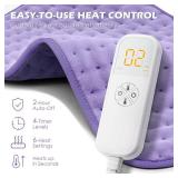 Heating Pad for Back Pain Cramps Relief - Electric Heating Pad for Neck/Shoulder/Muscle Pain - 6 Heat Settings, Auto Off, Moist Heat Options, Machine Washable, Mothers Day Gifts for Mom, Women - XL - 