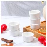 24 pcs Mini Ramekins, Ramekin, Ceramic Creme BrulÃ© Ramekins, White Custard Cups, Small Dipping Bowls for Kitchen Serving Sauce Condiments, Baking Bakeware - Retail: $22