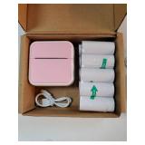 HUIJUTCHEN Mini Pocket Printer for iPhone/Android, Portable Mini Thermal Printer with 10 Rolls Non-Sticky Thermal Papers, Blue-Tooth Printers for Journal Memo Notes Photo Study, Pink - Retail: $23