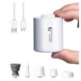 FLEXTAILGEAR Tiny Pump Portable Air Pump, Ultra-Mini with 1300mAh Battery USB Rechargeable to Inflate Deflate for Pool Floats Air Bed / Mattress Swimming Ring Vacuum Storage Bags (White) - Retail: $28