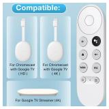 Replacement for Google-Chromecast-Remote, for Chromecast with Google TV Remote 4K/HD & Google TV Streamer 4K(Only for Snow Chromecast Google) - Retail: $20