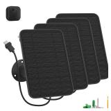 5W Solar Panel for Blink Camera Outdoor, Solar Panel Charger Compatible with Blink Outdoor 4 (4th Gen) Camera, Solar Panel w/Battery for Blink Camera, 9.8ft Cable Rubber Plug IP65 Waterproof, 4 Pack -