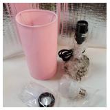 Small Table Lamp for Bedrooms - Bedside Lamps for Nightstands, Minimalist Night Stand Light with round fabric shade, Desk Reading Lamps for Children