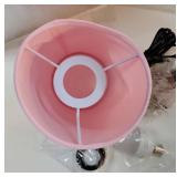 Small Table Lamp for Bedrooms - Bedside Lamps for Nightstands, Minimalist Night Stand Light with round fabric shade, Desk Reading Lamps for Children