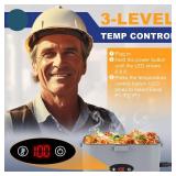 Electric Lunch Box with 3 Temperature Levels, 100W Fast Heating heated lunch box, 12V/24V/110V 1.8L Portable Food Warmer for Office, Car, and Truck, Includes Upgraded Bag & Extra Compartments, Grey