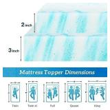 Mattress Topper Queen, 3 Inch Thick Memory Foam Gel Infused Cooling Toppers Pad for Queen Size Bed, Sleeper Sofa, RV, Camper, CertiPUR US Certified, Ventilated and Breathable, Blue - Retail: $55