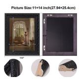 Wall Mount 11x14inch Picture Frames: Wooden Black Frames 11x14 for Gothic Decor, Artwork, Poster Print, Photo Display Wall Photo Frame 11 by 14 in with Acrylic Glass and Backing - Retail: $50