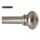 Ivilon Drapery Window Curtain Rod - Knob Design, 1 Inch Rod, 120 to 240 Inch. Satin Nickel
