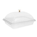 Acrylic Cake Stand with Dome Cover Clear Rectangular Dessert Appetizer Serving Dish Platter Buffet Food Tray for Restaurant Seafood Meats Cheeses Home Kitchen Party Decors