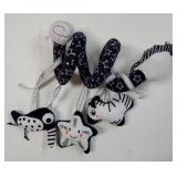 Spiral Car Seat Toys for Babies 0-6 Months, Black High Contrast Plush Hanging Baby Stroller Toys, Crib & Car Seat Sensory Activity for Newborn, Ages 0+ Years 6-12 Month Infants Boy Girl Gifts - Retail