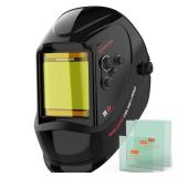 YESWELDER Large View Auto Darkening Welding Helmet, Blue Light Blocking, 1/1/1/1 True Color Solar Powered Welder Hood Mask with 4 Arc Sensors, Wide Shade 3/5-9/9-13 for TIG MIG ARC CUT and GRIND - Ret YESWELDER Large View Auto Darkening Welding Helmet, Blue Light Blocking, 1/1/1/1 True Color Solar Powered Welder Hood Mask with 4 Arc Sensors, Wide Shade 3/5-9/9-13 for TIG MIG ARC CUT and GRIND - Ret