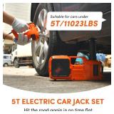 Electric Car Jack Kit 5 Ton 12V Floor Jack Portable Hydraulic Car Jack with Impact Wrench and Tire Inflator Pump for SUV Sedans Tire Change with LED Light, Lifting Height 6 to 17.7 Inch - Retail: $95 Electric Car Jack Kit 5 Ton 12V Floor Jack Portable Hydraulic Car Jack with Impact Wrench and Tire Inflator Pump for SUV Sedans Tire Change with LED Light, Lifting Height 6 to 17.7 Inch - Retail: $95
