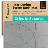 TOSORO - Stone Bath Mat, Diatomaceous Earth Non-Slip Stone Shower Mat - Quick Drying Absorbent Bath Mats for Bathroom - Elegant & Modern Design, Easy to Clean (23.5 x 15) - Graphite - Retail: $45 TOSORO - Stone Bath Mat, Diatomaceous Earth Non-Slip Stone Shower Mat - Quick Drying Absorbent Bath Mats for Bathroom - Elegant & Modern Design, Easy to Clean (23.5 x 15) - Graphite - Retail: $45