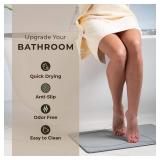 TOSORO - Stone Bath Mat, Diatomaceous Earth Non-Slip Stone Shower Mat - Quick Drying Absorbent Bath Mats for Bathroom - Elegant & Modern Design, Easy to Clean (23.5 x 15) - Graphite - Retail: $45 TOSORO - Stone Bath Mat, Diatomaceous Earth Non-Slip Stone Shower Mat - Quick Drying Absorbent Bath Mats for Bathroom - Elegant & Modern Design, Easy to Clean (23.5 x 15) - Graphite - Retail: $45