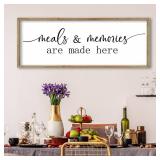 FZMHASLWW Farmhouse Kitchen Wall Decor Quote Meals and Memories Are Made Here Sign Art 32\"×12\" Vintage Cozy Home for Dining Room Large Rustic Wooden Framed Wall Hanging Decoration (Wood) - Retail FZMHASLWW Farmhouse Kitchen Wall Decor Quote Meals and Memories Are Made Here Sign Art 32\"×12\" Vintage Cozy Home for Dining Room Large Rustic Wooden Framed Wall Hanging Decoration (Wood) - Retail