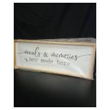 FZMHASLWW Farmhouse Kitchen Wall Decor Quote Meals and Memories Are Made Here Sign Art 32\"×12\" Vintage Cozy Home for Dining Room Large Rustic Wooden Framed Wall Hanging Decoration (Wood) - Retail FZMHASLWW Farmhouse Kitchen Wall Decor Quote Meals and Memories Are Made Here Sign Art 32\"×12\" Vintage Cozy Home for Dining Room Large Rustic Wooden Framed Wall Hanging Decoration (Wood) - Retail