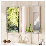 VocalStar Frameless Bathroom Mirror, 28\" x 40\" Rectangle Wall Mirror with Beveled Edge, Modern Decorative Vanity Mirrored for Living Room, Entryway, Bedroom | 1/4-Inch Shatterproof Glass - Retail: $ VocalStar Frameless Bathroom Mirror, 28\" x 40\" Rectangle Wall Mirror with Beveled Edge, Modern Decorative Vanity Mirrored for Living Room, Entryway, Bedroom | 1/4-Inch Shatterproof Glass - Retail: $