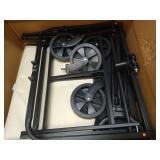 Collapsible Wagon Cart with 5\" Removable 360° Swivel Wheels & Adjustable Handle, 220lbs Load Capacity, Dual Detachable Oxford Covers (White+Black), MDF Base, All-Terrain Portable Utility Cart Collapsible Wagon Cart with 5\" Removable 360° Swivel Wheels & Adjustable Handle, 220lbs Load Capacity, Dual Detachable Oxford Covers (White+Black), MDF Base, All-Terrain Portable Utility Cart