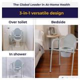 Drive Medical 11148-1 Folding Steel Bedside Commode Chair, Portable Toilet, Supports Individuals Weighing Up To 350 Lbs, with 7.5 Qt. Bucket and 13.5 Inch Seat, Grey - Retail: $31 Drive Medical 11148-1 Folding Steel Bedside Commode Chair, Portable Toilet, Supports Individuals Weighing Up To 350 Lbs, with 7.5 Qt. Bucket and 13.5 Inch Seat, Grey - Retail: $31